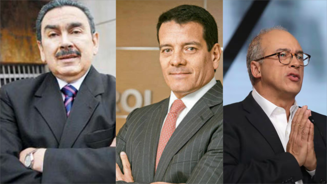 Javier Gutiérrez, Felipe Bayón, Juan Carlos Echeverry, expresidentes de Ecopetrol.
