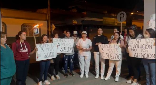 Cajamarca protesta trabajadores del hospital