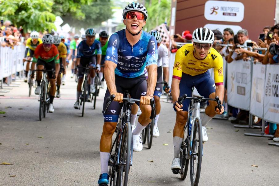 Nicolás Gómez (GW Shimano) ganador de la etapa dos de la Vuelta al Tolima 2025