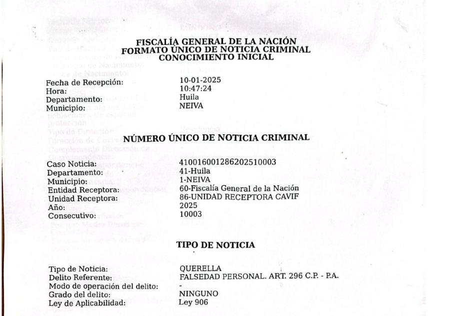Denuncia estafa