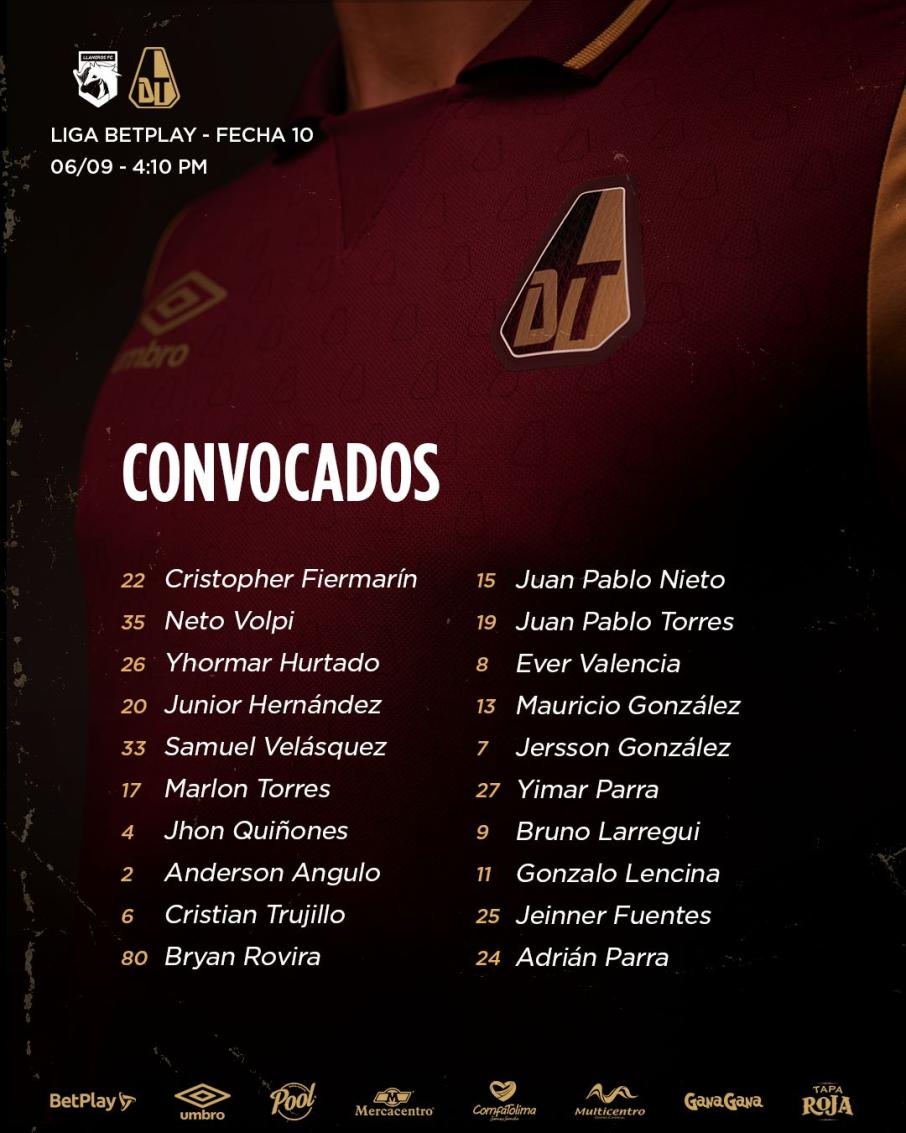Lista de convocados.