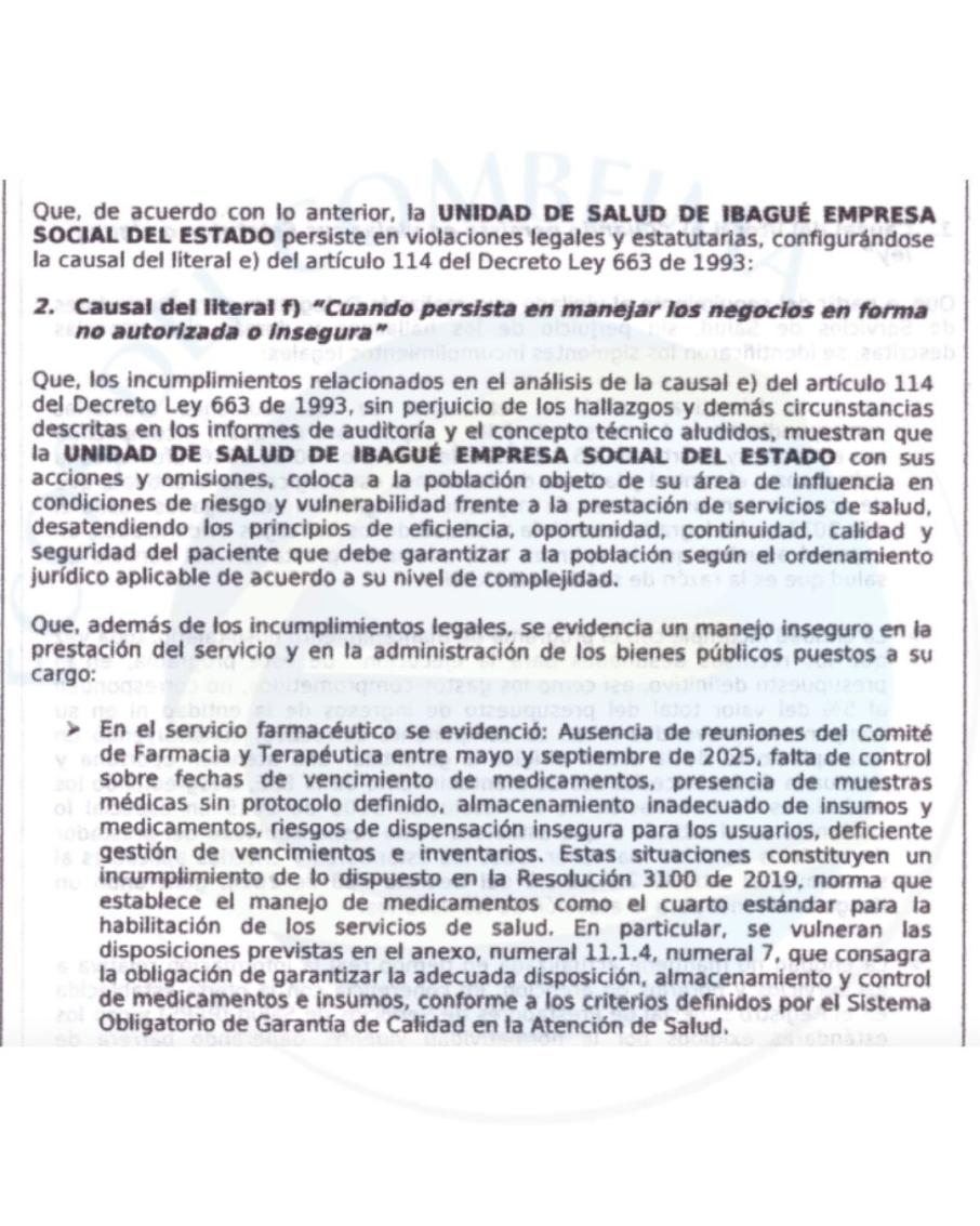 Documento oficial de la SuperSalud.