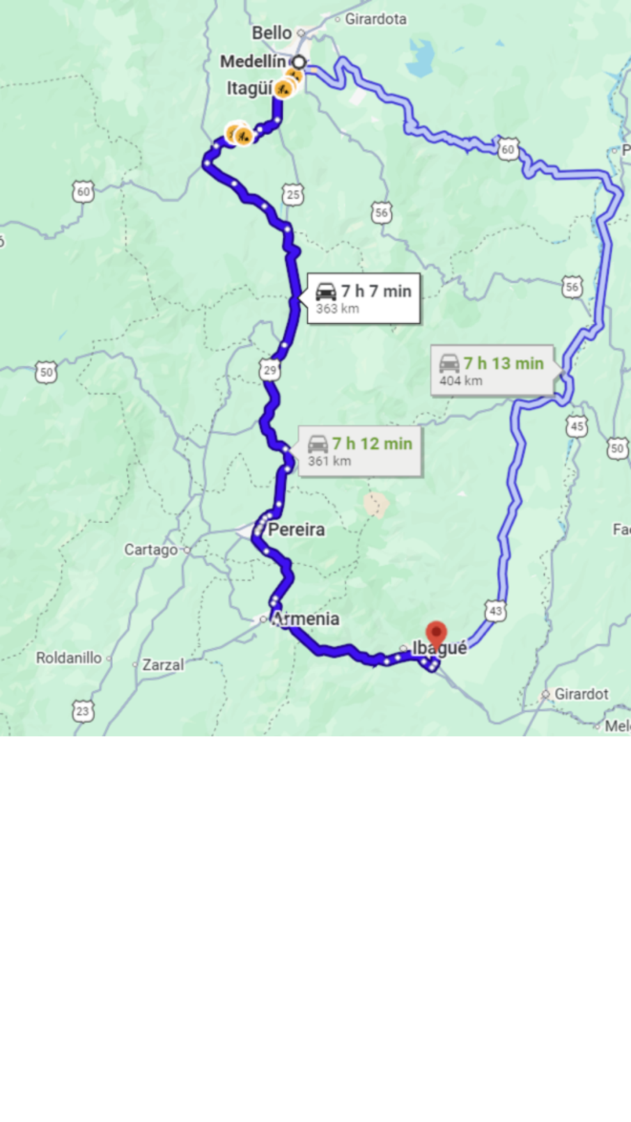 Ruta bus accidentado