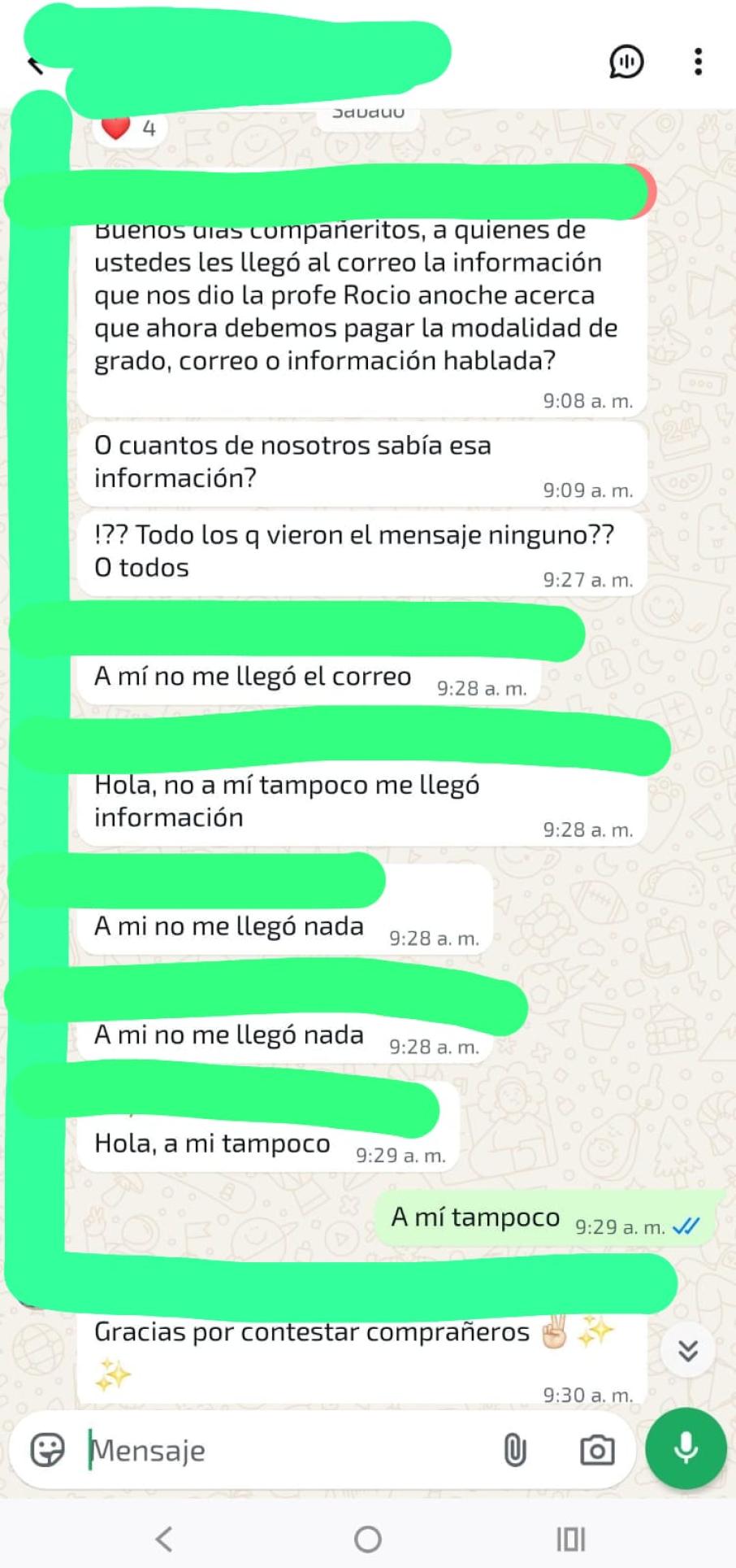 Chats de la comunidad universitaria de la Universidad Cooperativa de Colombia