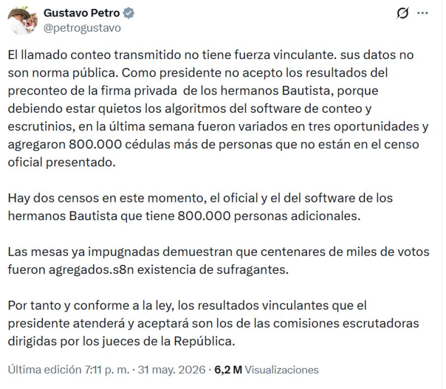 Declaraciones del presidente Gustavo Petro