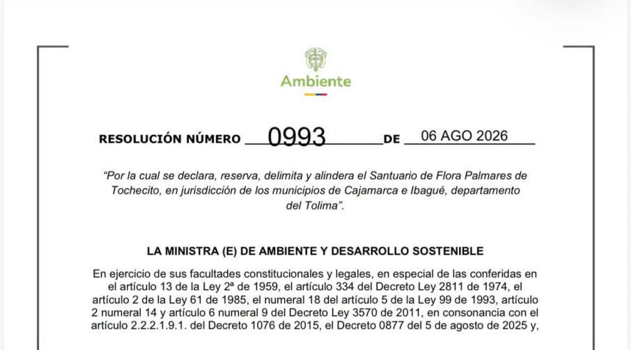 Resolución Ministerio de Ambiente y Desarrollo Sostenible