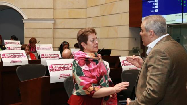 Ministra de Trabajo  Gloria Inés Ramírez en el congreso - reforma pensional