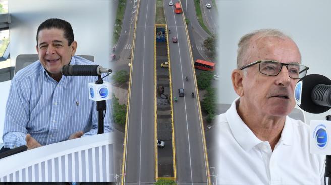 Chucho Botero y Rubén Darío Rodríguez sobre el puente del Éxito 2024