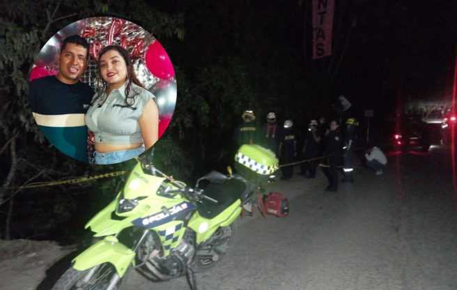 Pareja accidentada