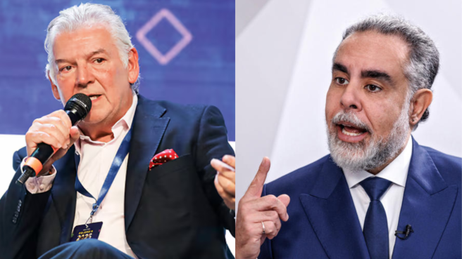 Jaime Alberto Cabal, presidente de Fenalco, Armando Benedetti, minitro del Interior.