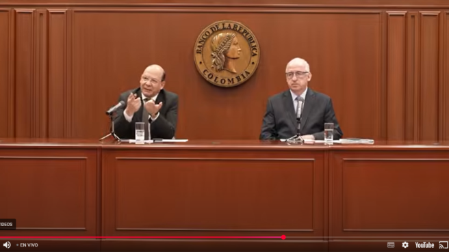 Germán Ávila, ministro de Hacienda, Leonardo Villar, gerente del Banco de la República.