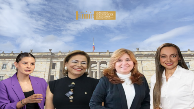 Andtrea Padilla, Esperanza Andrade, Norma Hirtado y Ana Paola Agudelo, senadoras de la República