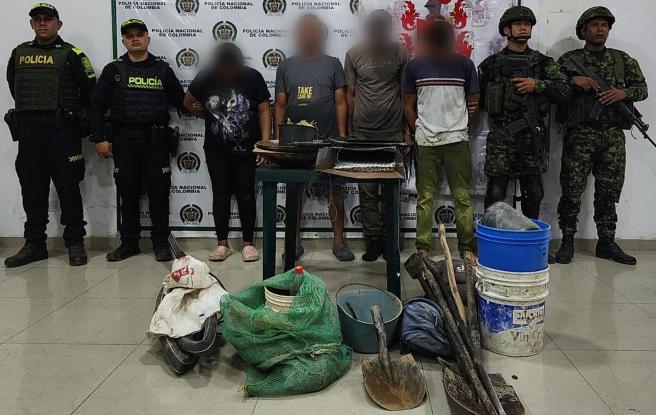 Capturados minería ilegal