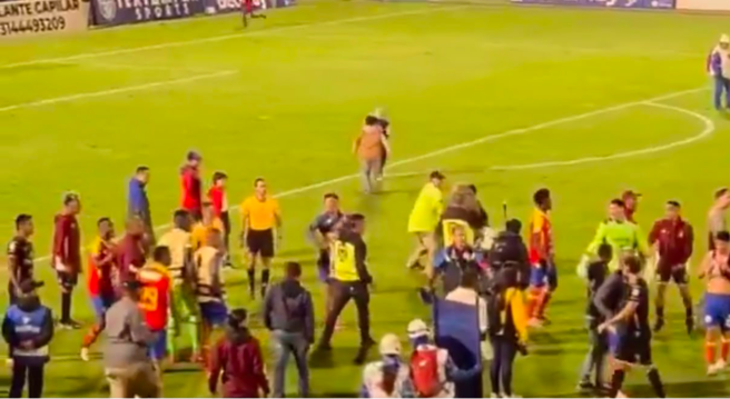 Batalla campal después del partido entre Deportivo Pasto y Deportes Tolima