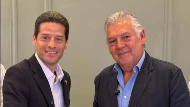 Maurico Gómez Amín y Jaime Alberto Cabal min Comercio y presidente de Fenalco se reunieron para trazar recuperación del conerciuo en la zona de desastre.