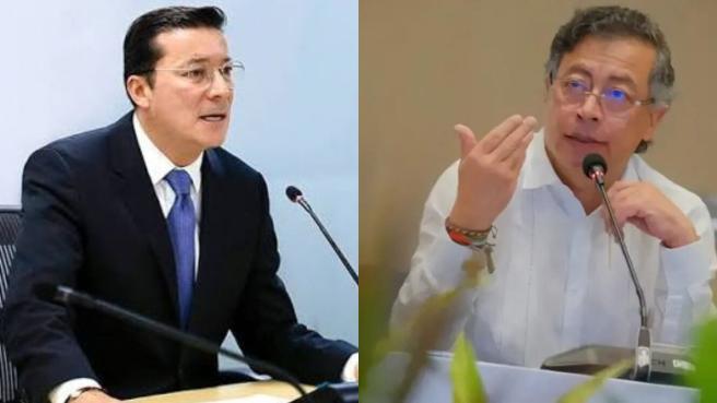 Hernán Penagos, registrador nacional y Gustavo Petro, expresidente