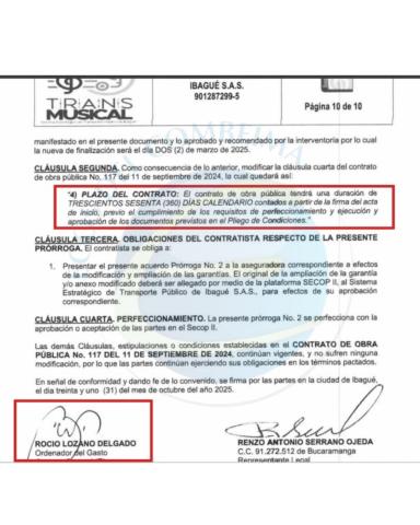 Documento que muestra la segunda prórroga . 