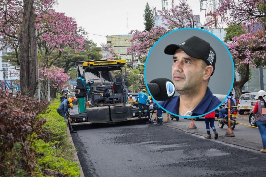 Obras de pavimentación en la carrera Quinta. 