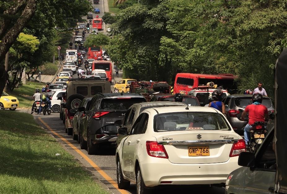 flujo vehicular en Ibagué. 