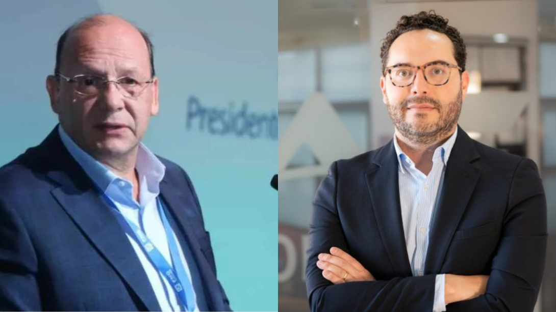 Germán Ávila, ministro de Hacienda, Andrés Velasco, presidente de Asofondos.