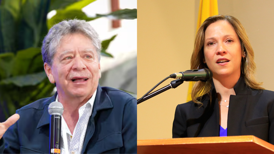 Brice Mac Madster ptesidente de la ANDI y María Claudia Lacouture, presidente de AmCham Colombia.