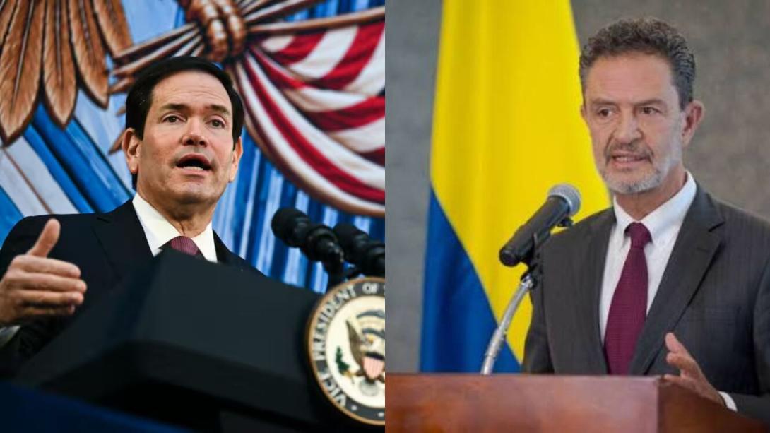 Marco Rubio, secretario de Estado de E.UU, Omar Bula, canciller de Colombia.