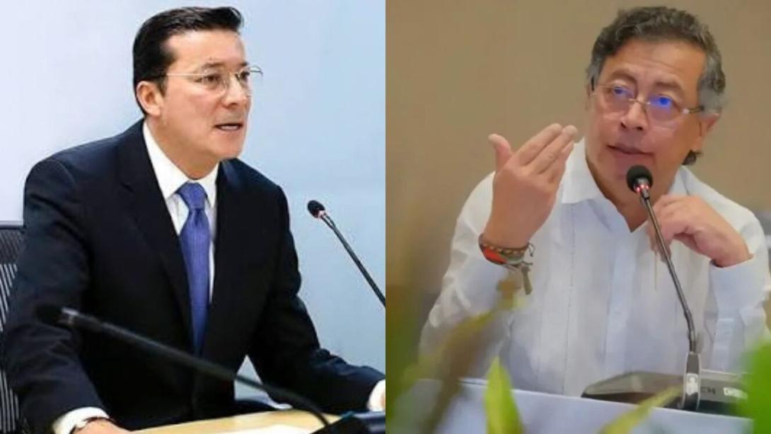 Hernán Penagos, registrador nacional y Gustavo Petro, expresidente