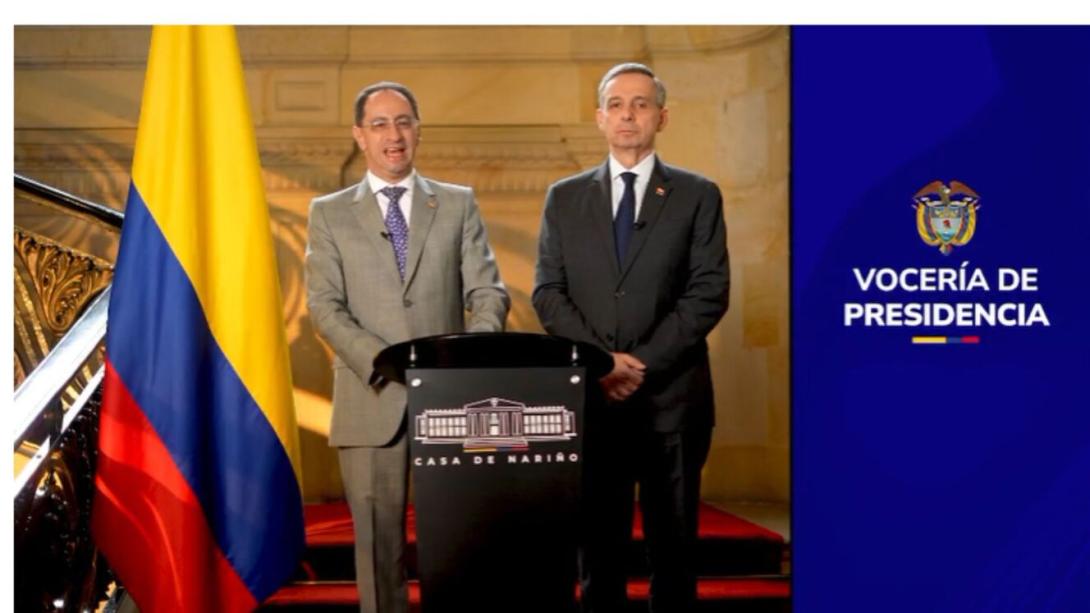 El vicepresidente José Manuel Restrepo y el ministro de Hacienda, Miguel Gómez, anunciaron que el Gobierno decretará el Presupuesto para 2027